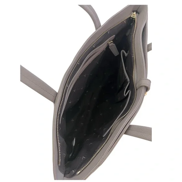 VINCE CAMUTO Leila Gray Driftwood Saffiano Leather Tote Bag - Picture 4 of 14